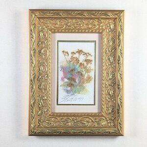 1990s Kathryn Reith Blake DILL Gourmet Garden Collection, Framed Dried Flower